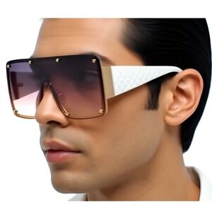 Shield Sunglasses Oversized Studded Fashion‎ Visor Sunnies Designer Shades